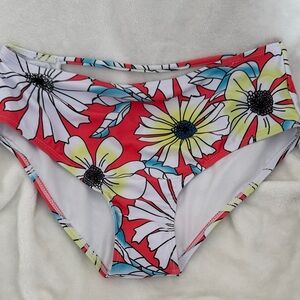 Floral Red Bikini Bottom